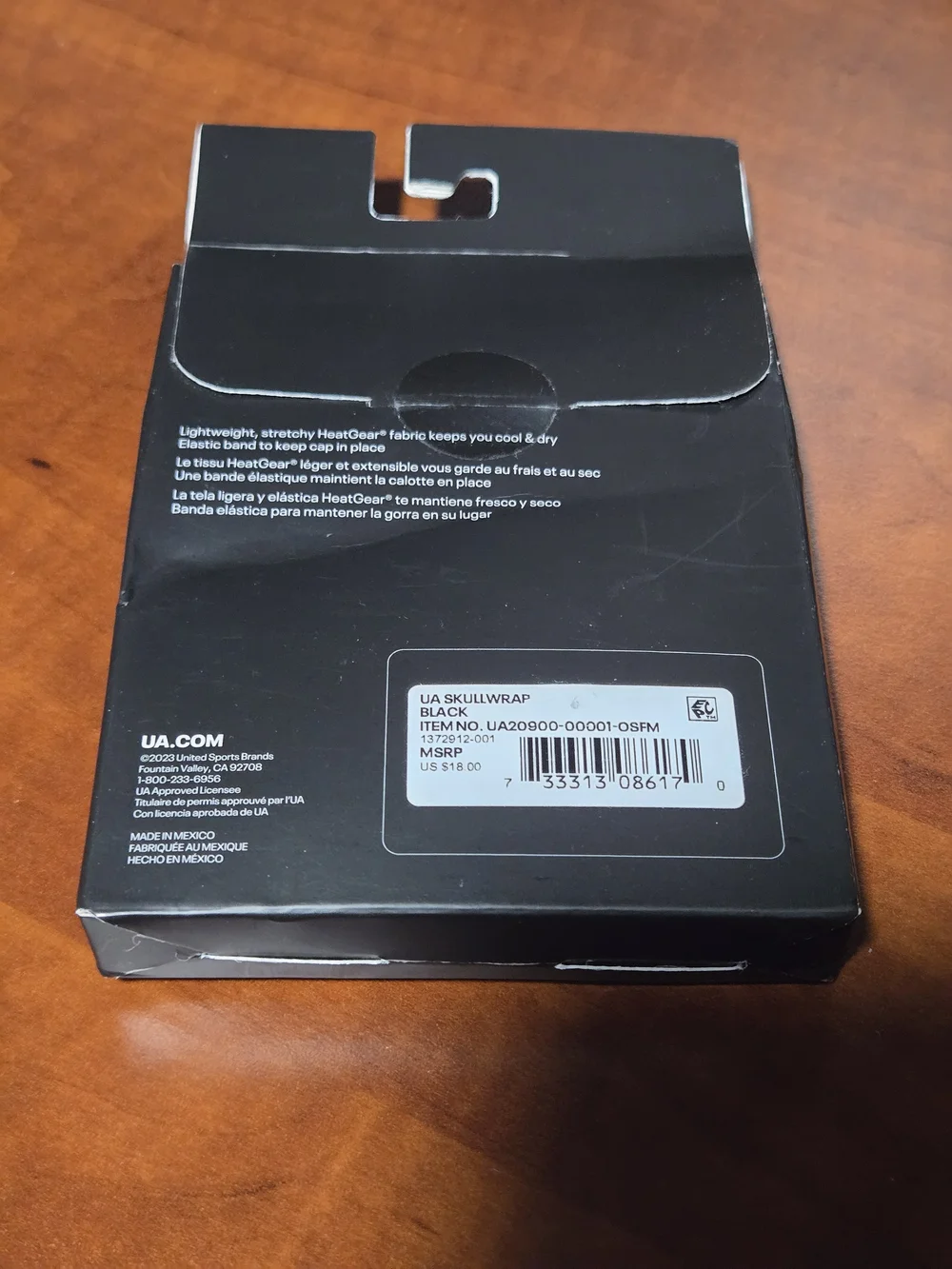 Under Armour Black and White Skull Cap Packaging